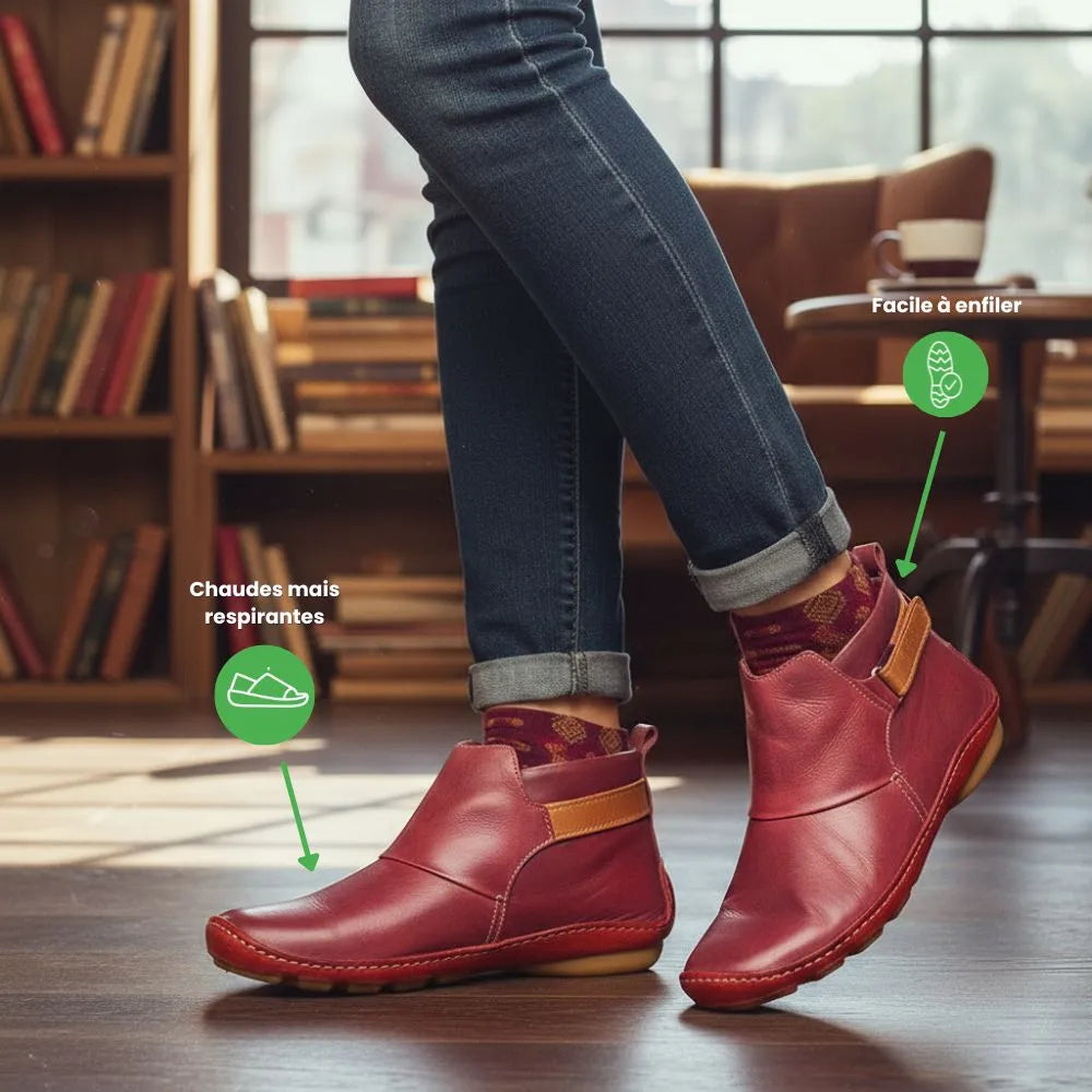 Botines de Cuero para Mujer – Comodidad y Calidez para Todo el Día